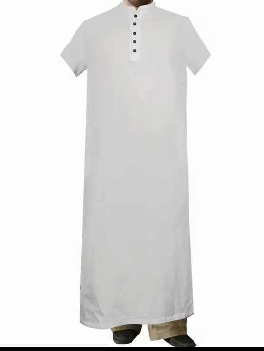 Abaya Homme Elégante Col Montant Manche longues