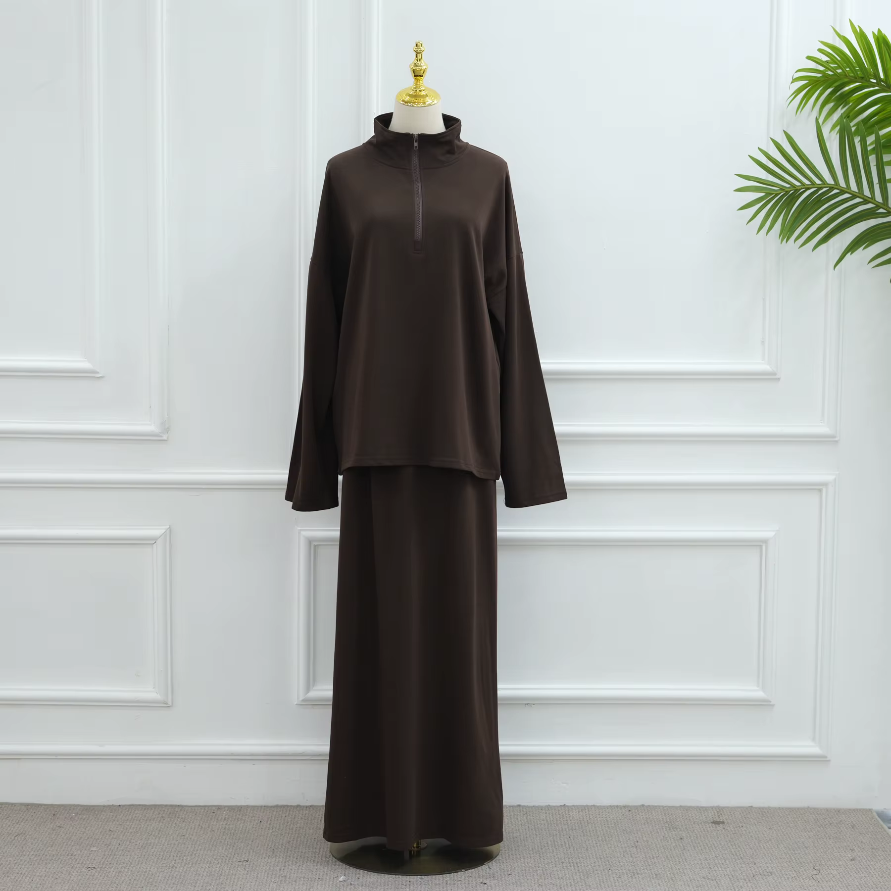 Abaya Automne Hiver Ensemble 2 Pièces