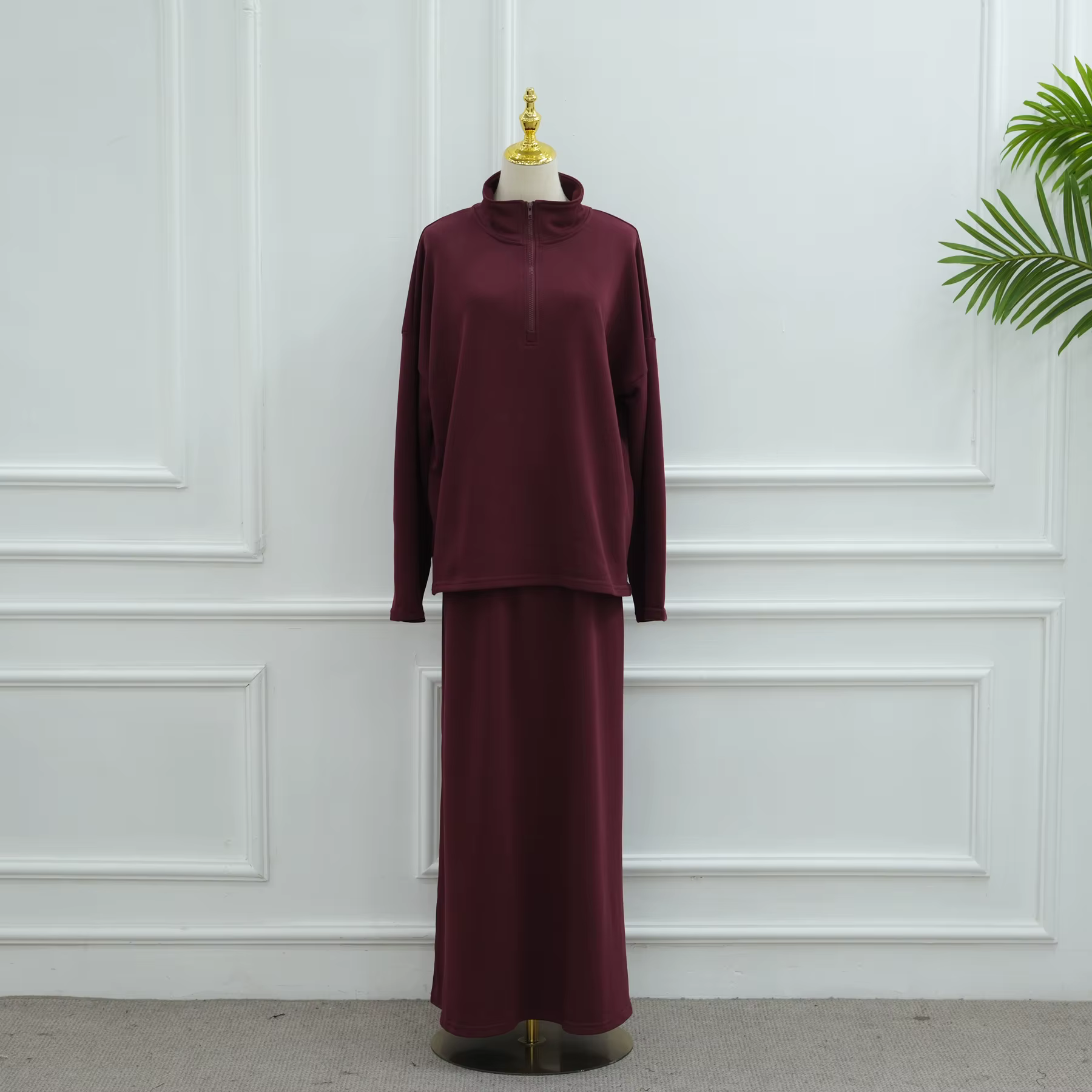 Abaya Automne Hiver Ensemble 2 Pièces