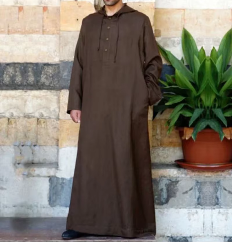 Abaya à Capuche Manches Longues