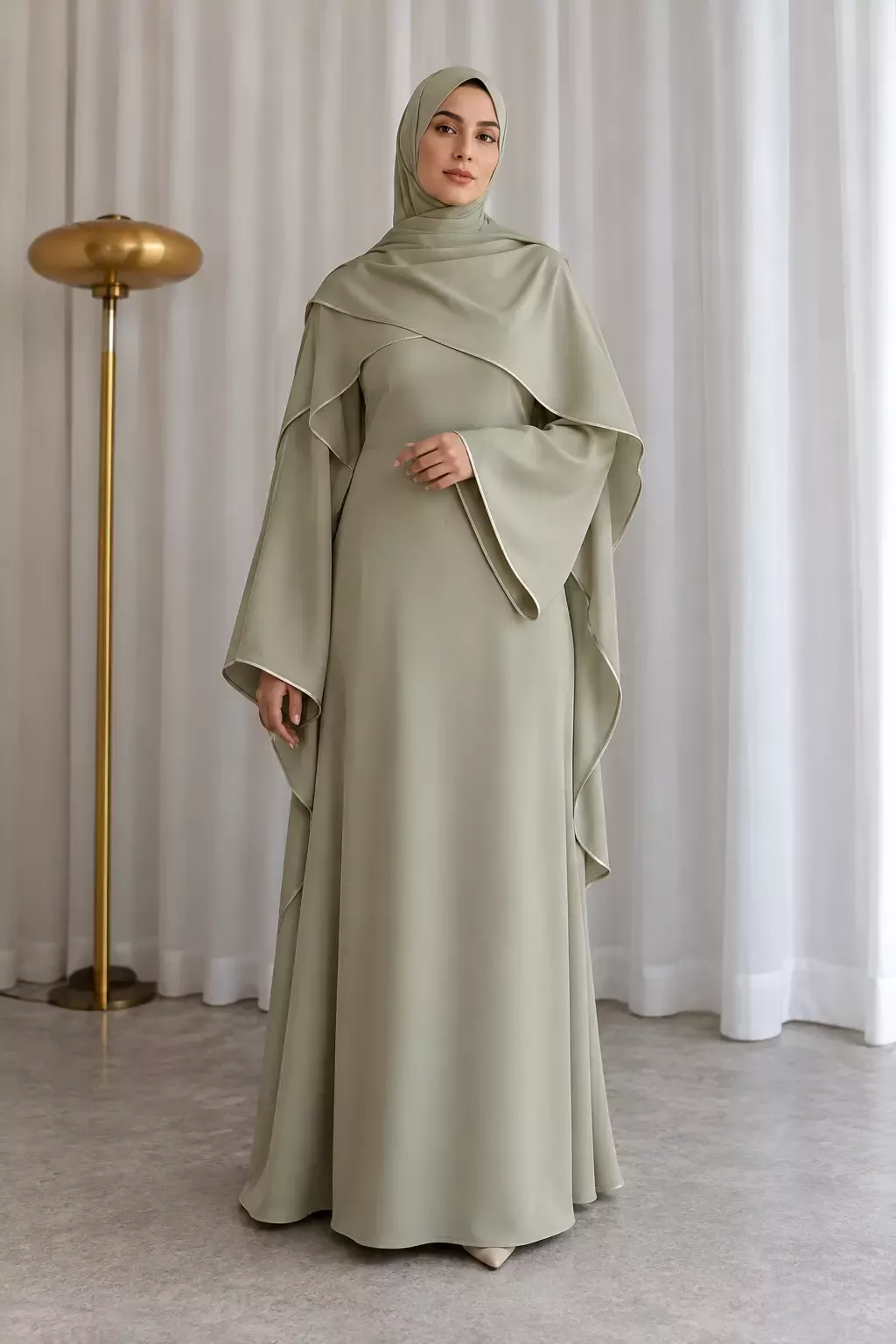 Abaya Dubai Luxe  Perlée 2 Pièces Perlée