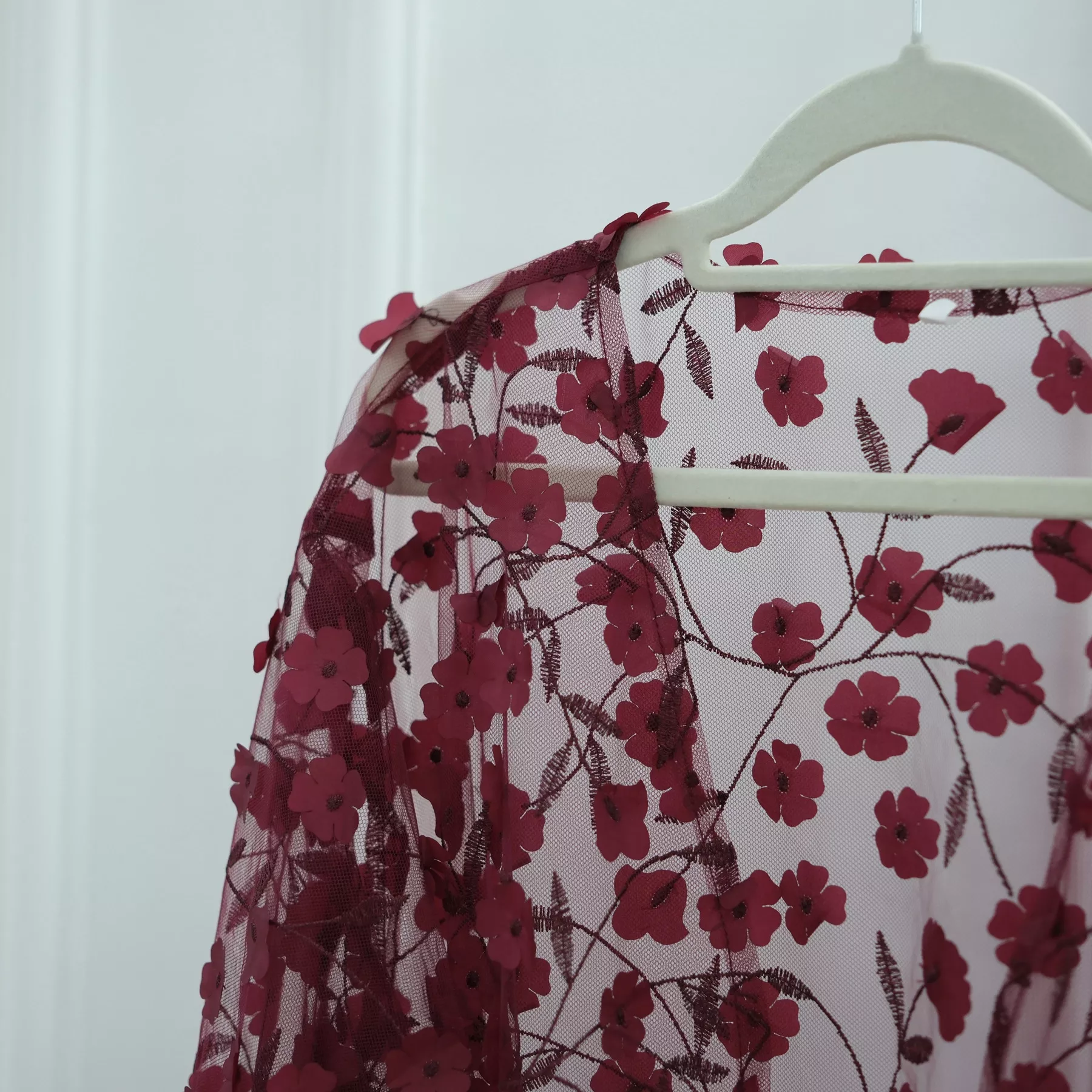 Abaya Dentelle 3 Pièces avec Broderie