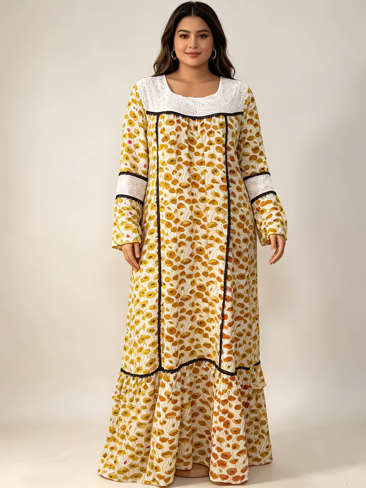 Abaya en Coton Manches Longues
