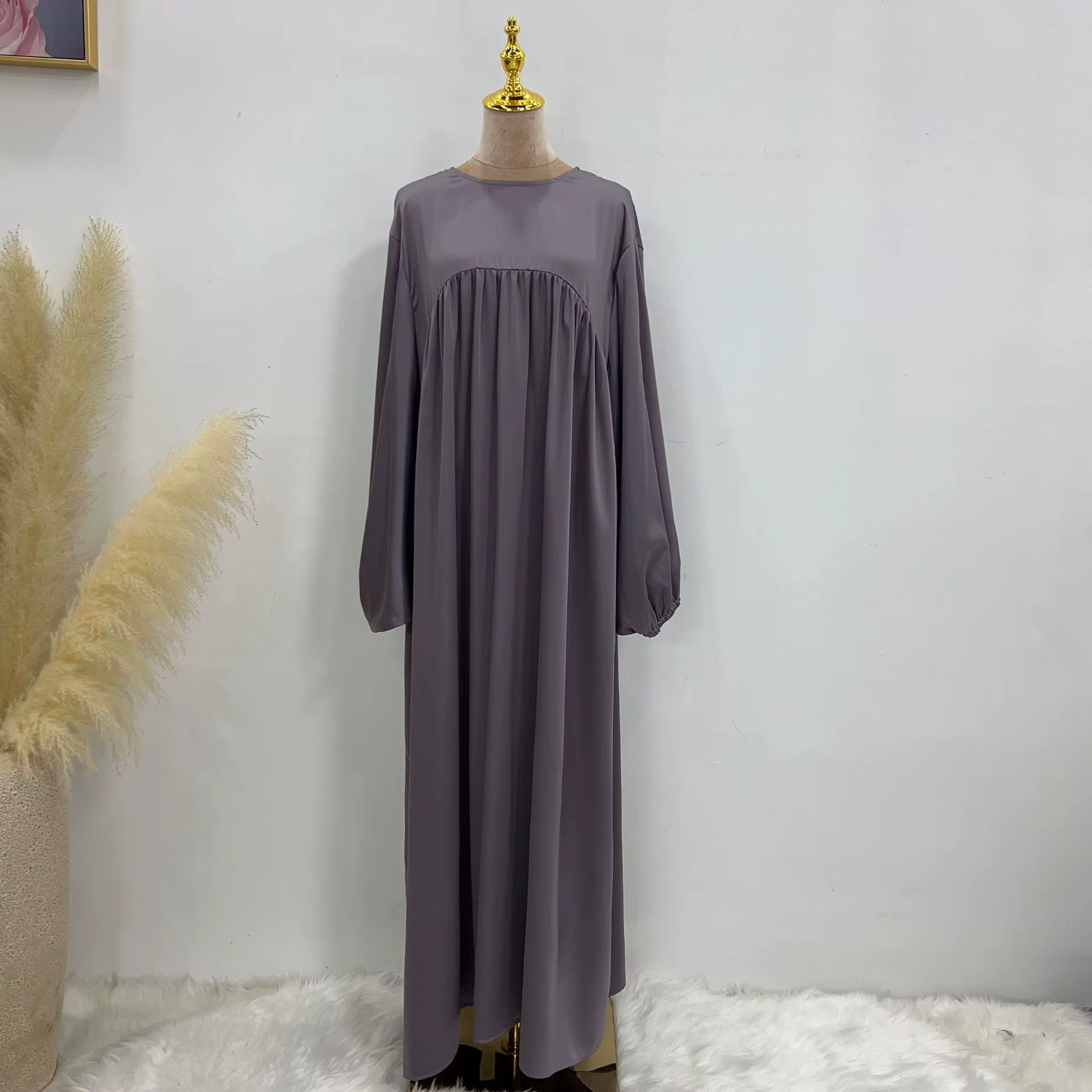 Abaya Manches ballon Velours Satin