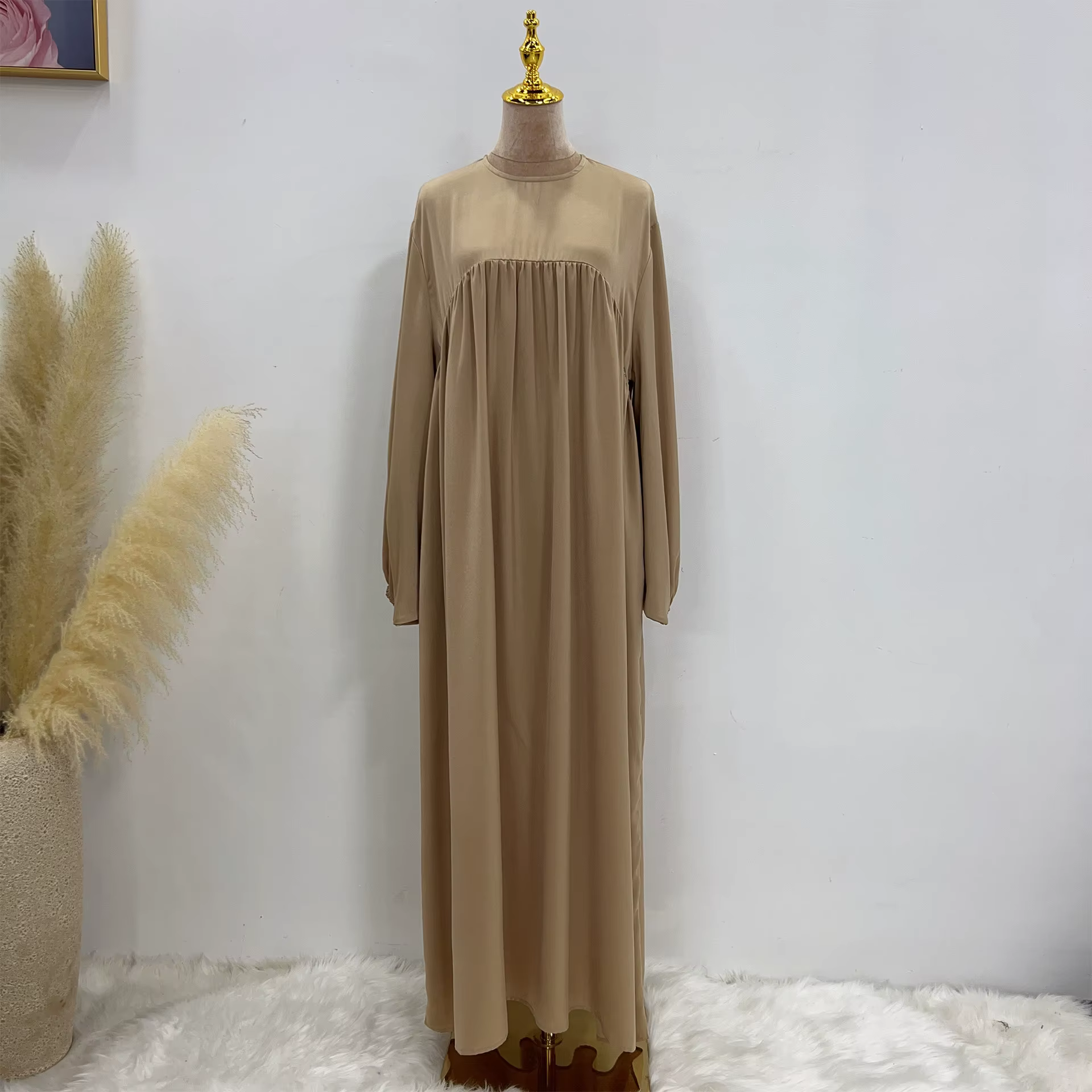 Abaya Manches ballon Velours Satin