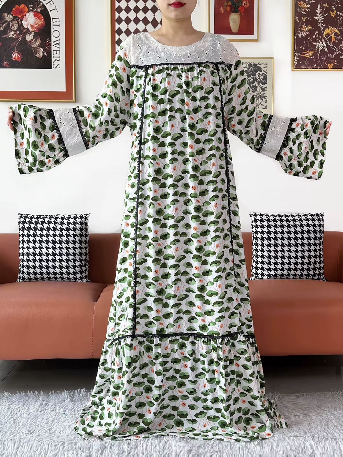 Abaya en Coton Manches Longues