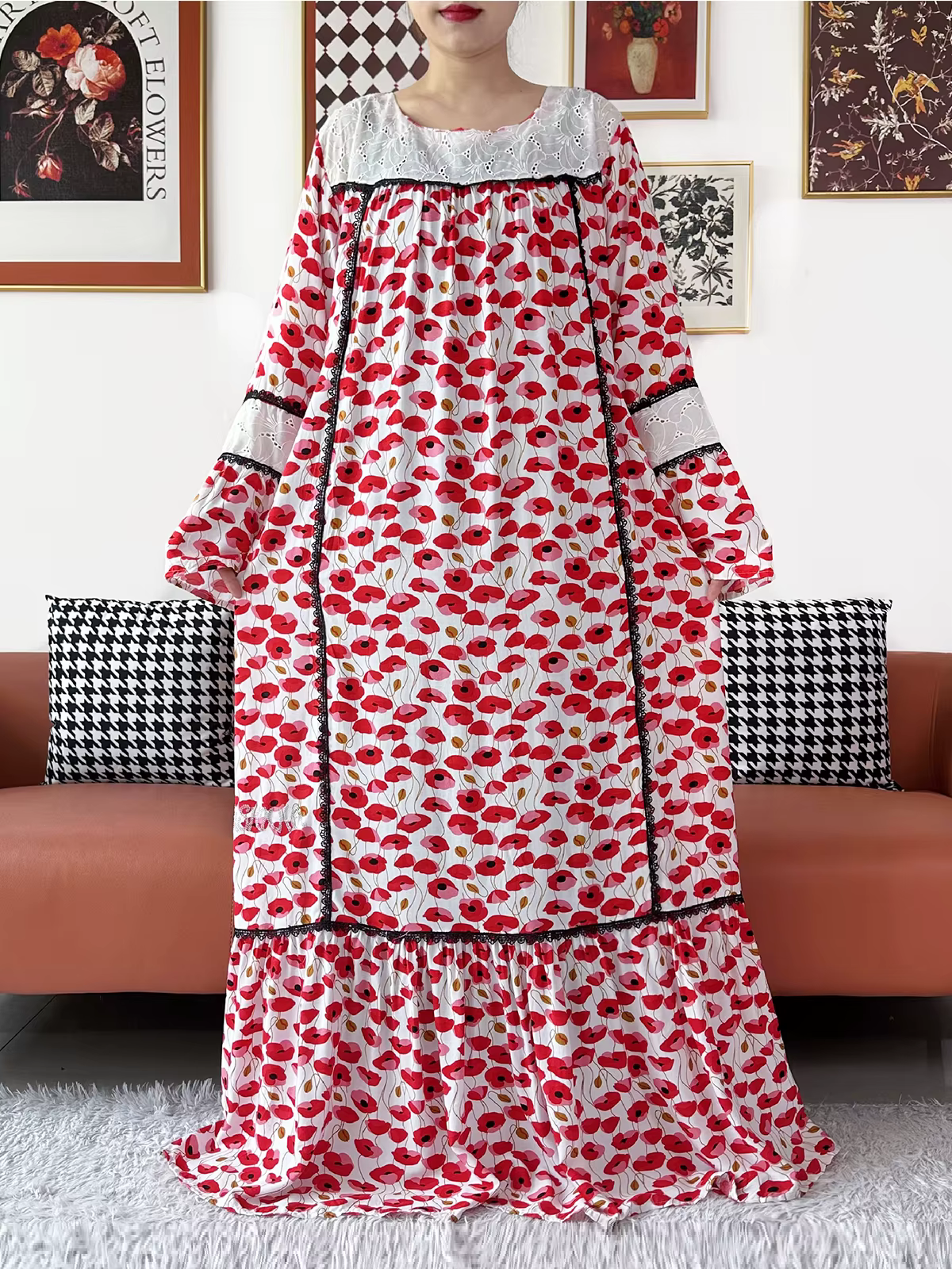 Abaya en Coton Manches Longues