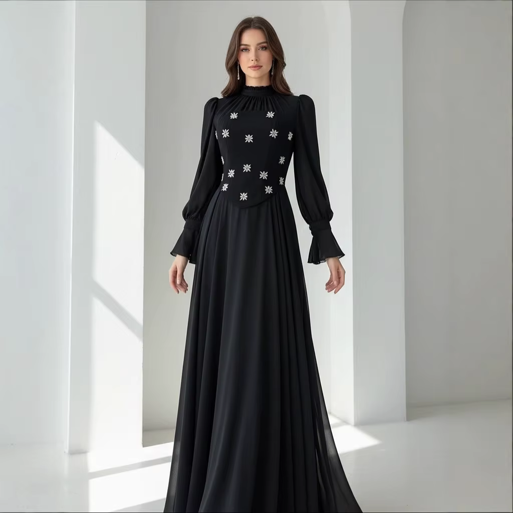 Robe Abaya Dubai,Ensemble 2 pièces Diamant