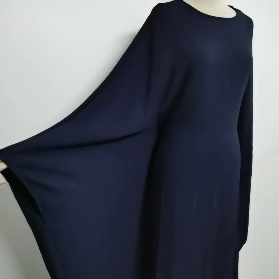 Abaya  Dubaï Manche Aile de Chauve-souris avec Ceinture Ajustable Discrète