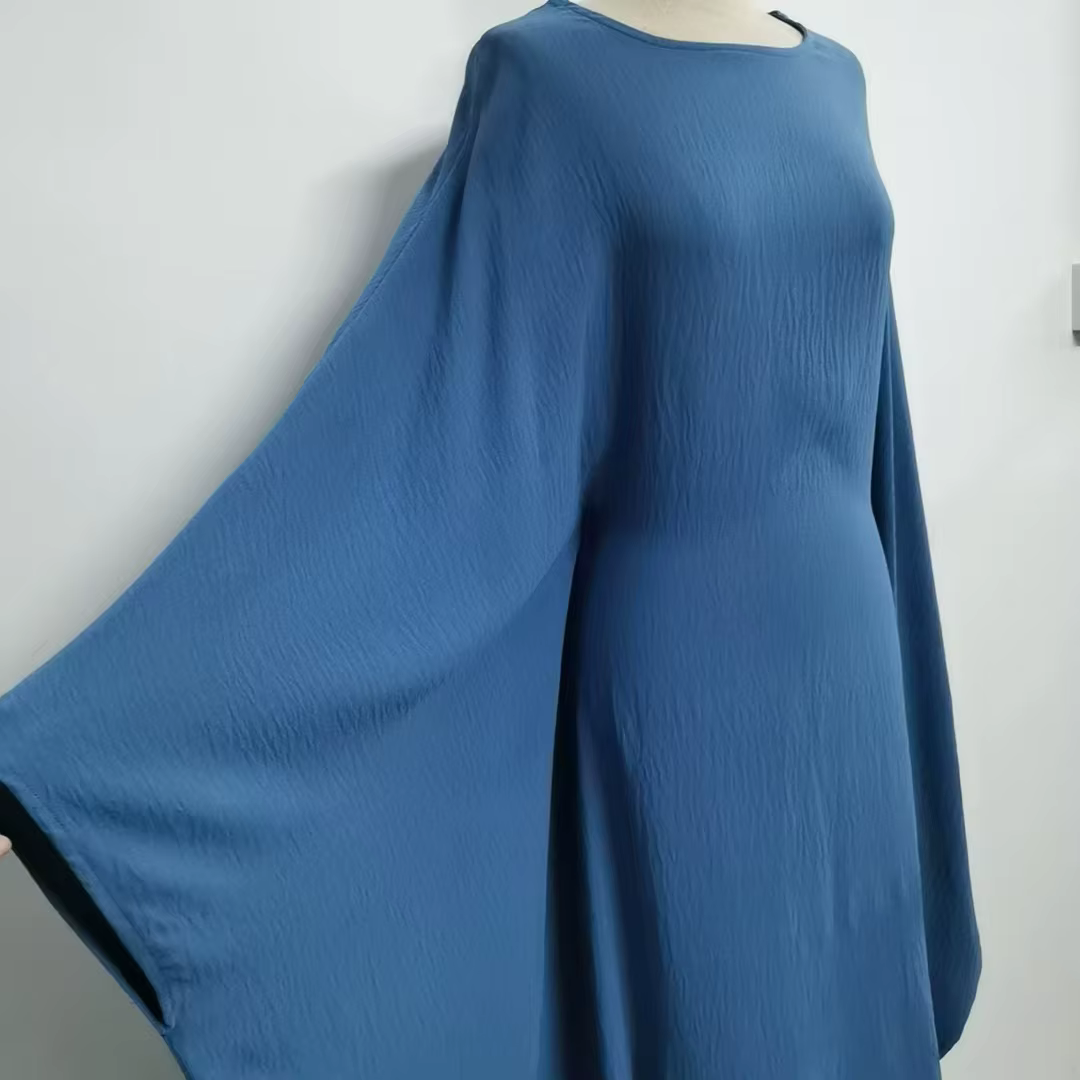 Abaya  Dubaï Manche Aile de Chauve-souris avec Ceinture Ajustable Discrète