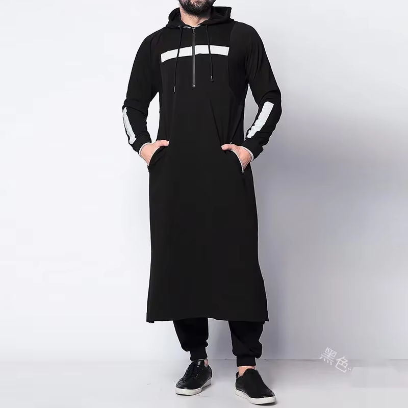 Abaya sweat à capuche à manches longues 
