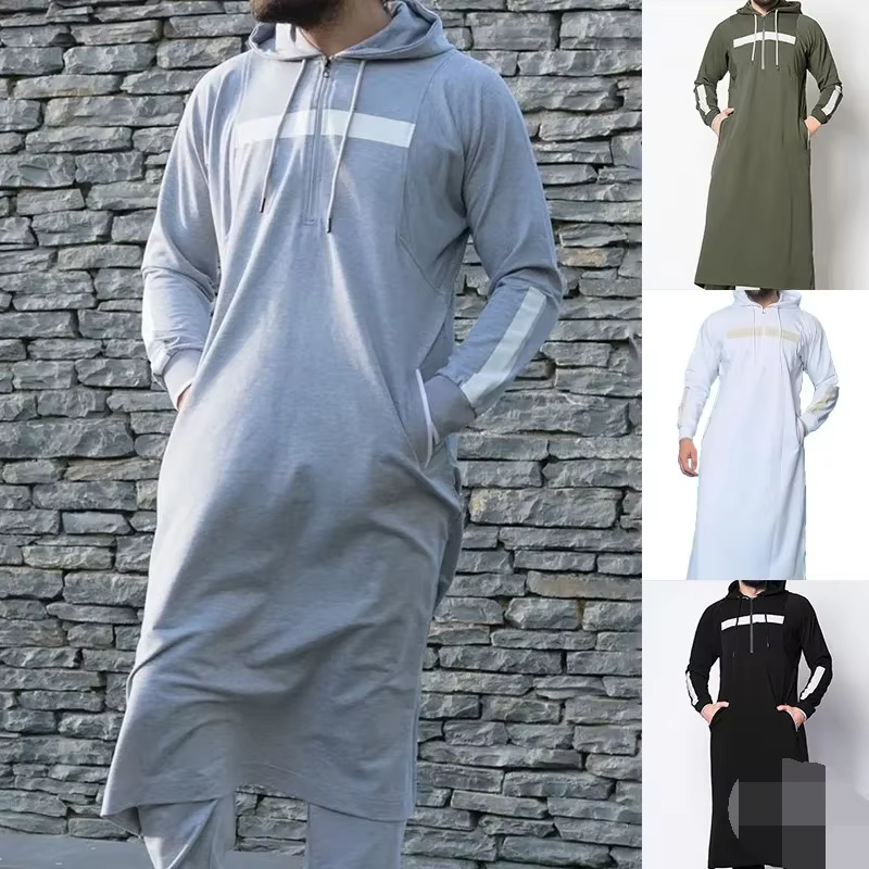 Abaya sweat à capuche à manches longues 