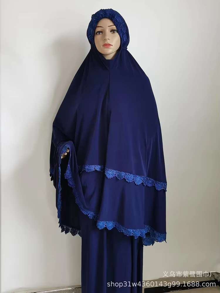 Abaya Dubai 2 pièces garniture en dentelle