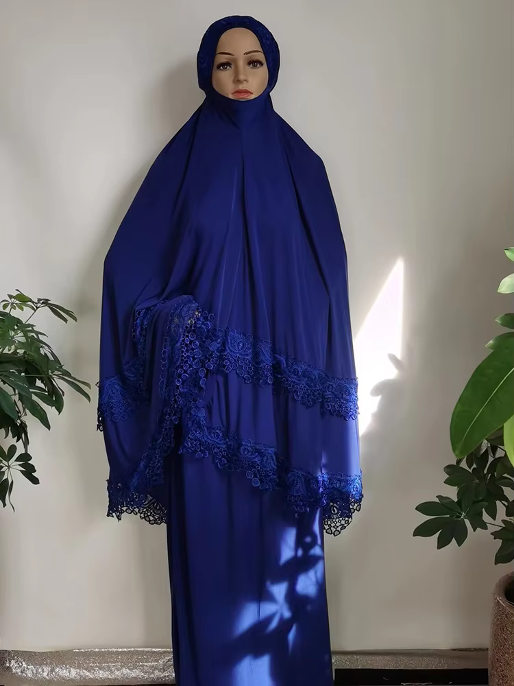 Abaya Dubai 2 pièces garniture en dentelle