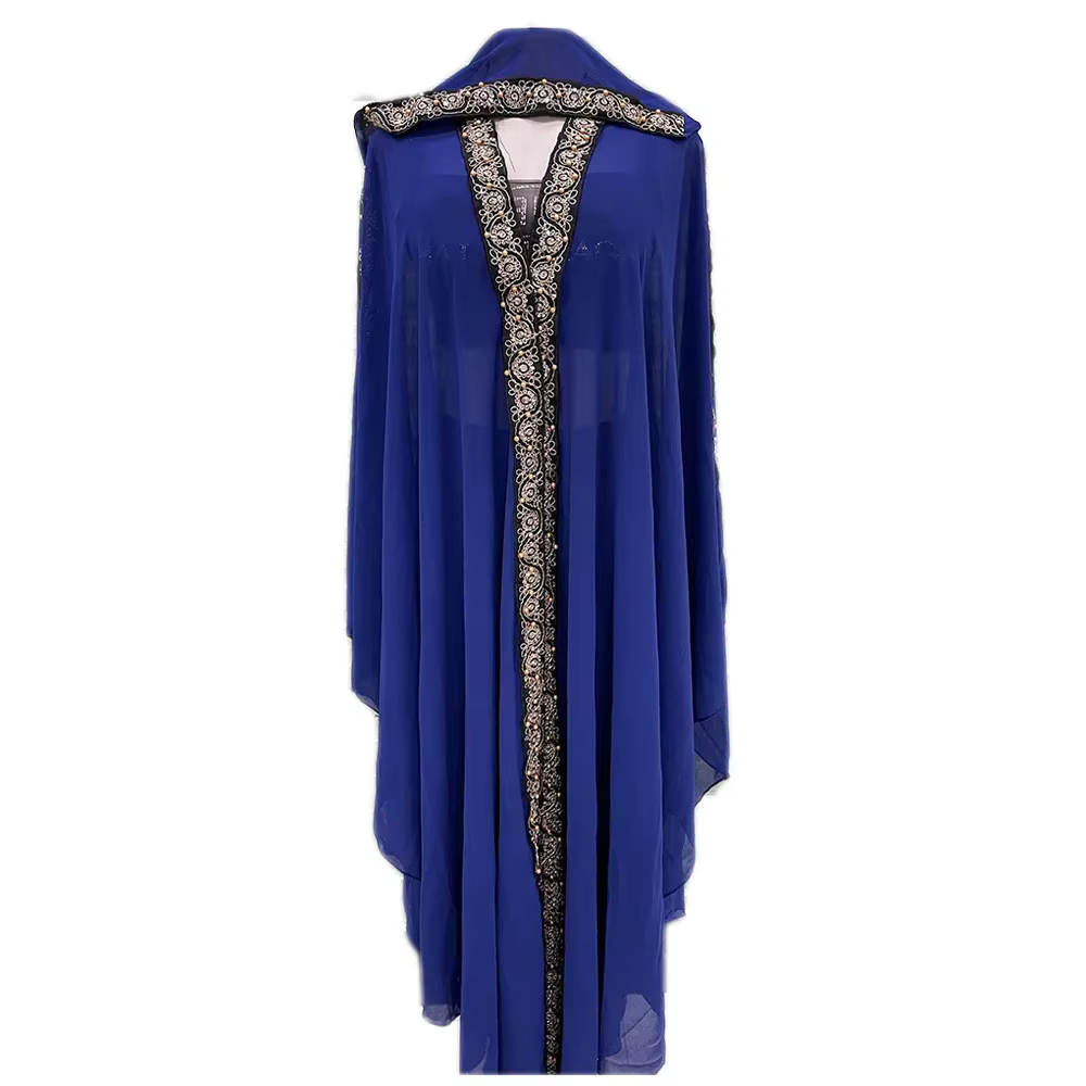 Abaya Dubai à Capuche Manches Chauve Souris