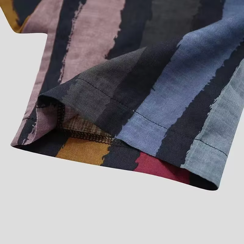 Abaya Homme Imprimé Rayé Style Rétro