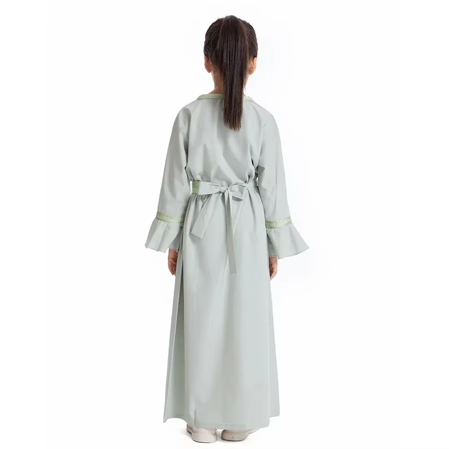 Abaya Pour Fille Brodée Avec Ceinture